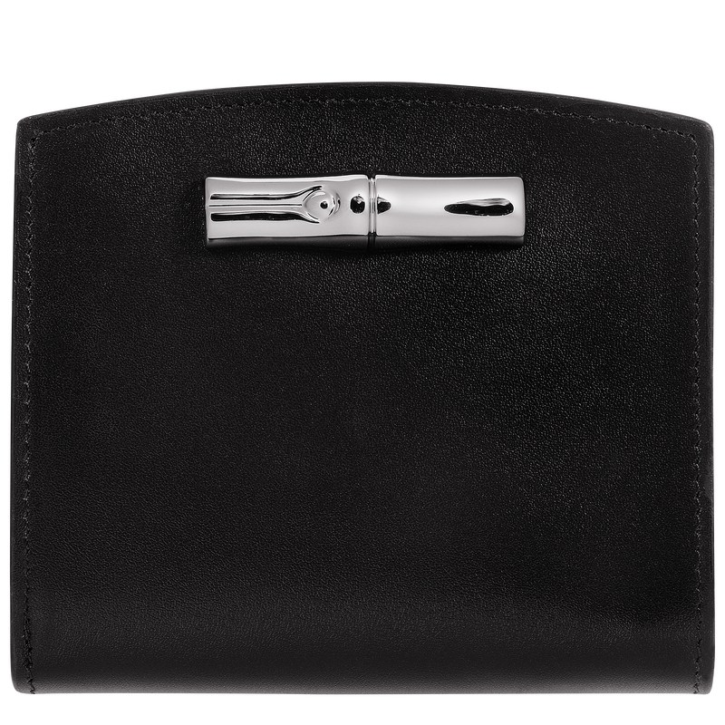 Longchamp Le Roseau Wallet - Leather Siyah | 4017-PXYCF