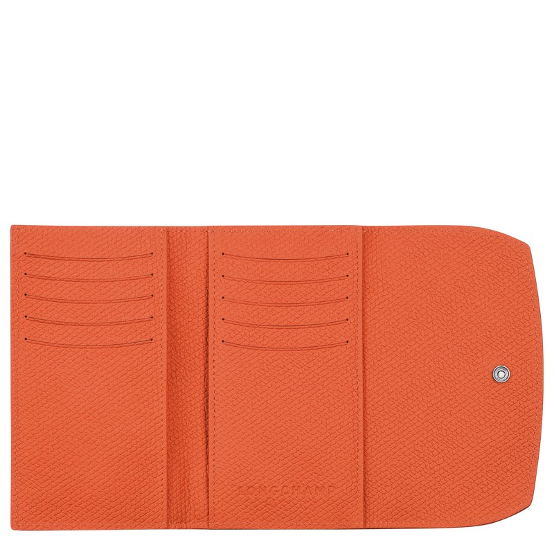 Longchamp Le Roseau Wallet - Leather Turuncu | 9802-XNPVY