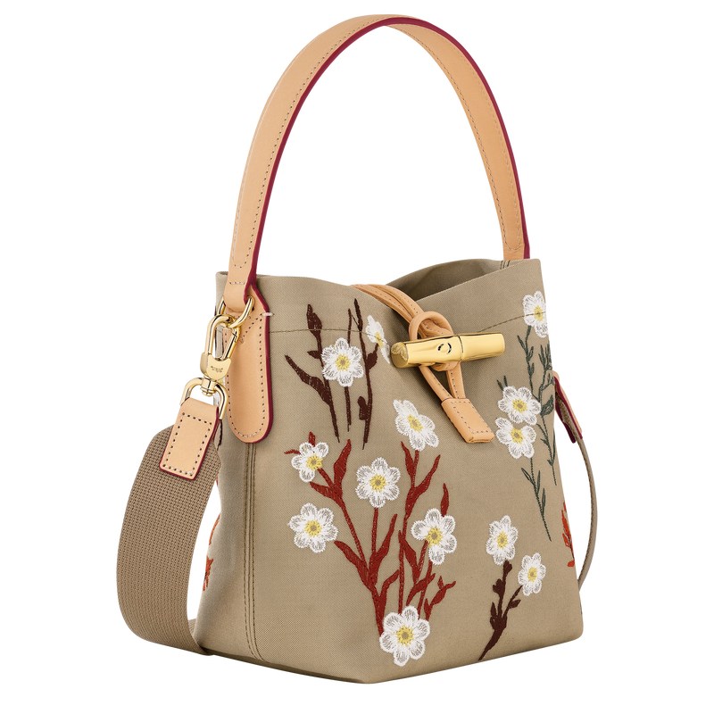 Longchamp Le Roseau XS Bucket bag - Canvas Oat | 7340-ZKVQF