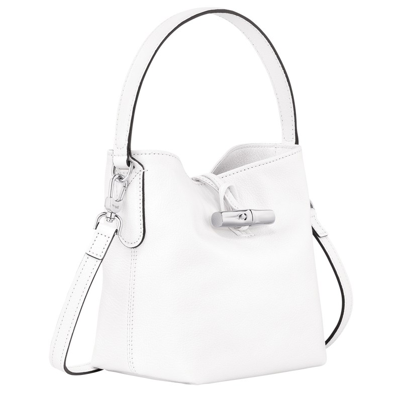 Longchamp Le Roseau XS Bucket bag - Leather Beyaz | 8496-RFJIY