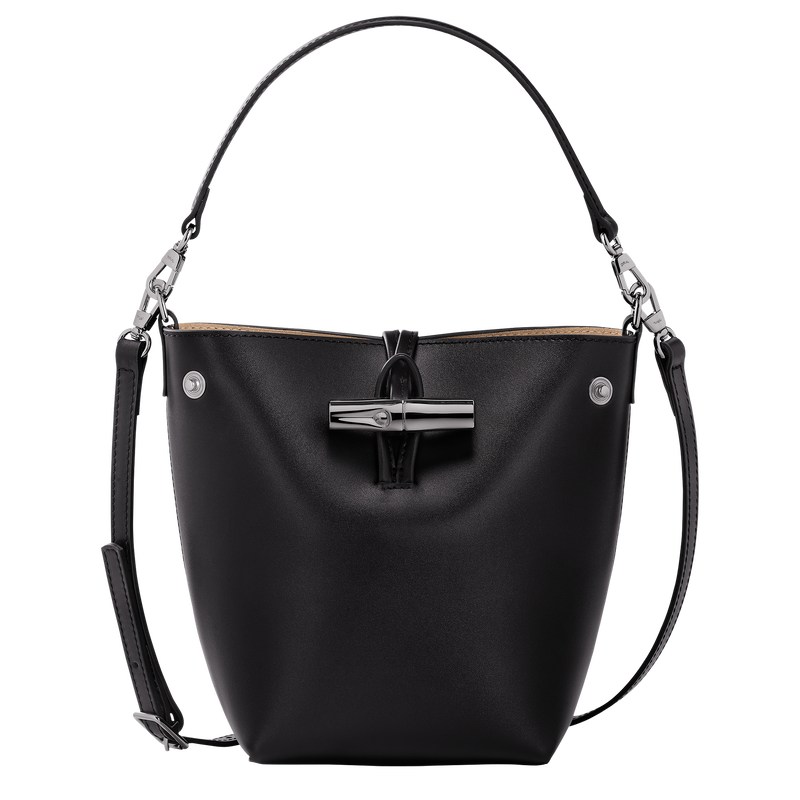 Longchamp Le Roseau XS Bucket bag - Leather Siyah | 1528-IGYWC