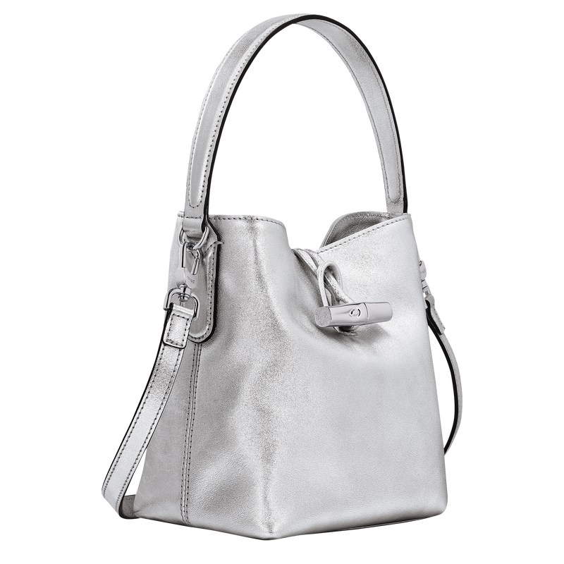 Longchamp Le Roseau XS Bucket bag - Leather Gümüş | 6724-IQACJ