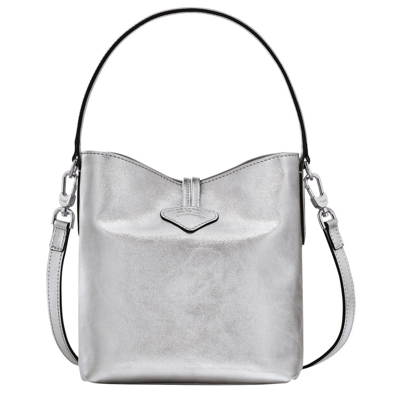 Longchamp Le Roseau XS Bucket bag - Leather Gümüş | 6724-IQACJ