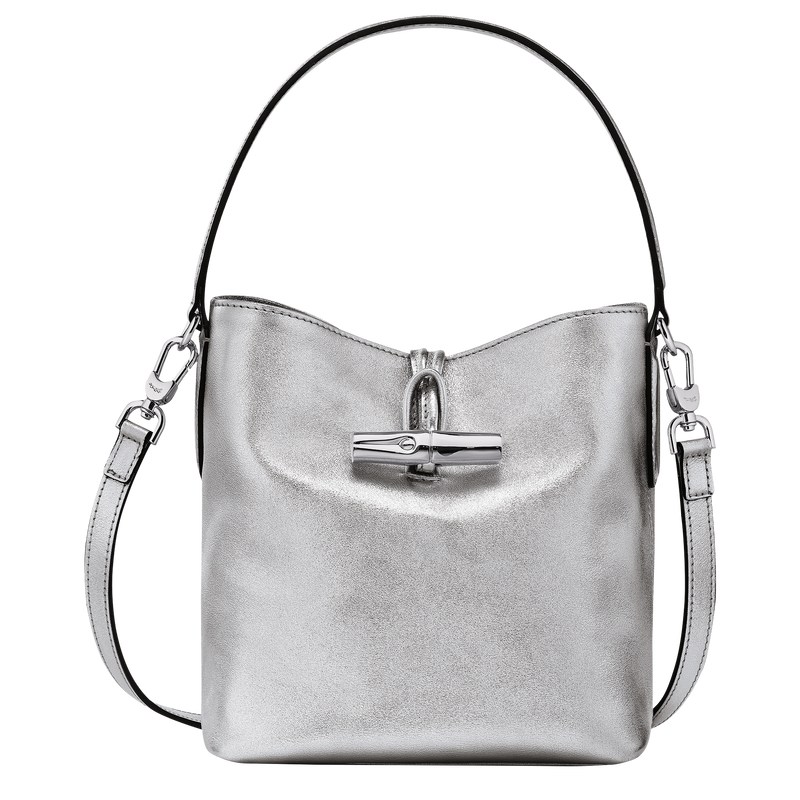 Longchamp Le Roseau XS Bucket bag - Leather Gümüş | 6724-IQACJ