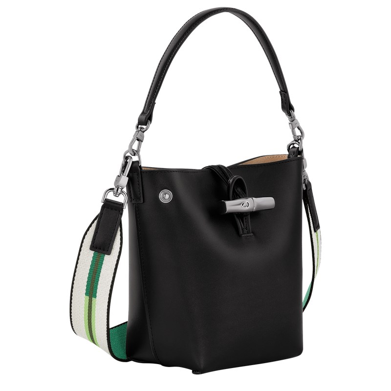 Longchamp Le Roseau XS Bucket bag - Leather Siyah | 1034-CLPWI