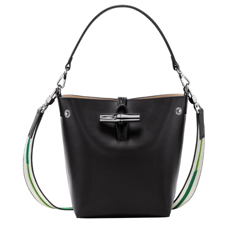 Longchamp Le Roseau XS Bucket bag - Leather Siyah | 1034-CLPWI