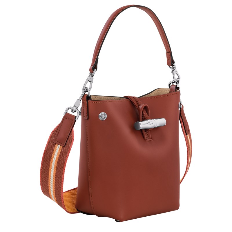 Longchamp Le Roseau XS Bucket bag - Leather Mahogany | 4351-XNOCH