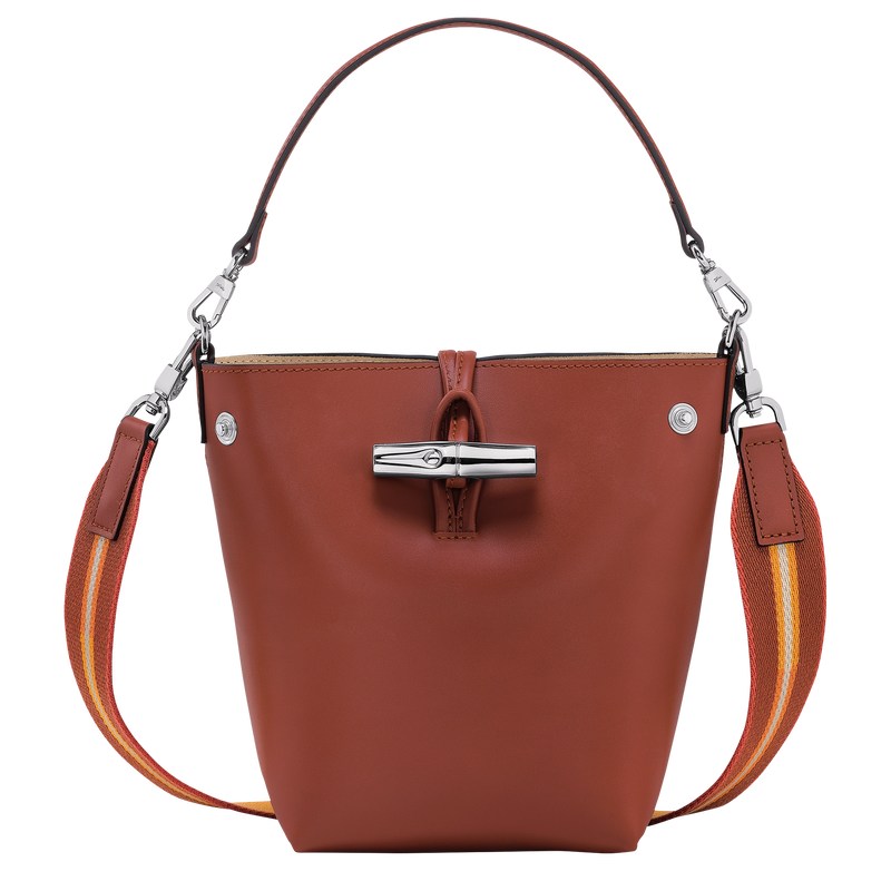 Longchamp Le Roseau XS Bucket bag - Leather Mahogany | 4351-XNOCH