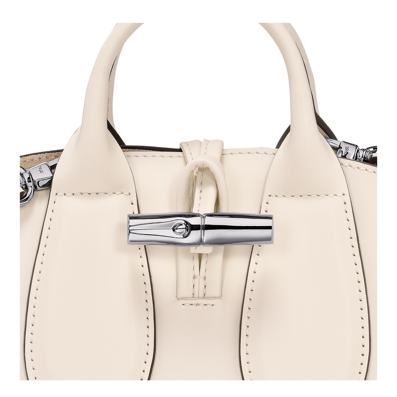 Longchamp Le Roseau XS Handbag - Leather Ecru | 1462-BWZID