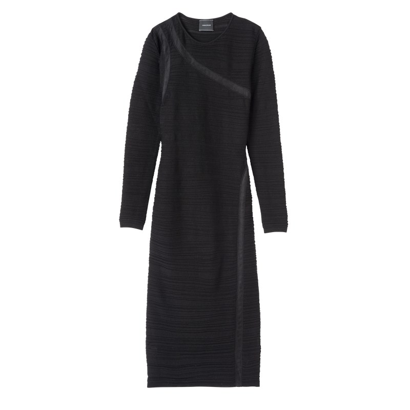 Longchamp Long dress - Knit Siyah | 4620-PJCSO