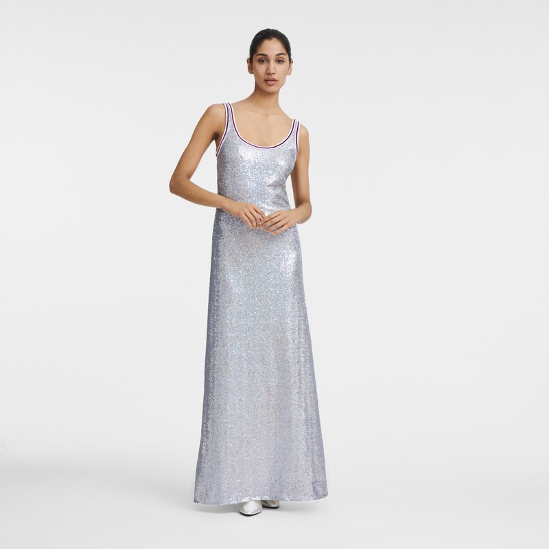 Longchamp Long dress - Sequin Gümüş | 2954-TXHEZ