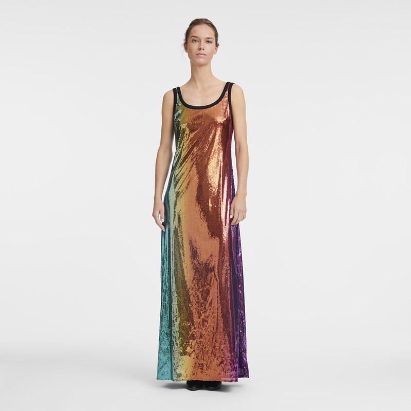 Longchamp Long dress - Sequin Renkli | 5704-RSWUB