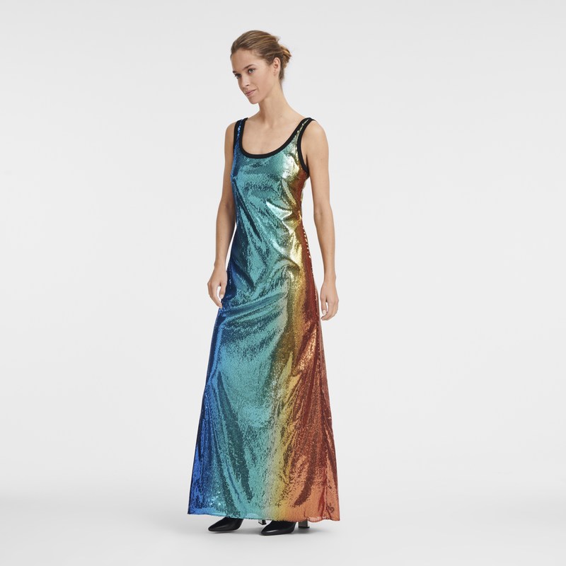 Longchamp Long dress - Sequin Renkli | 5704-RSWUB