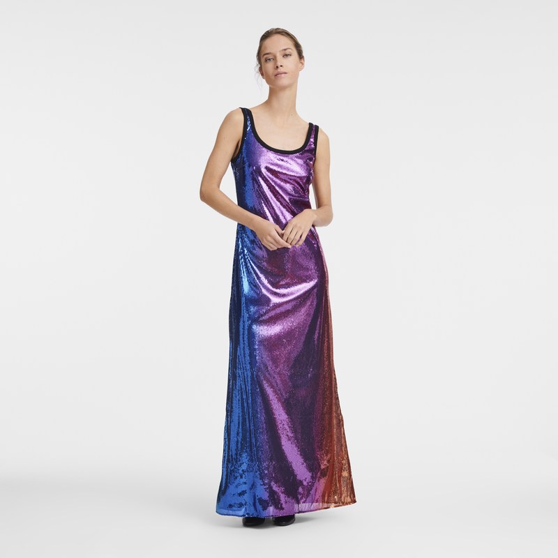 Longchamp Long dress - Sequin Renkli | 5704-RSWUB