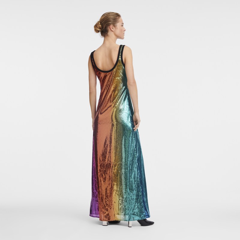 Longchamp Long dress - Sequin Renkli | 5704-RSWUB