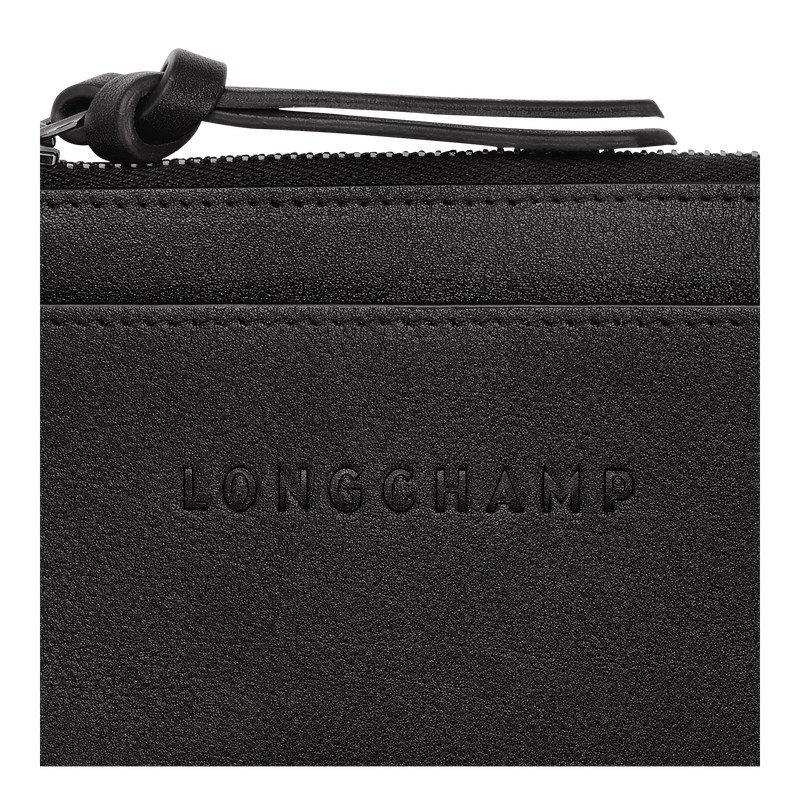 Longchamp Longchamp 3D Card holder - Leather Siyah | 6270-GUMDV