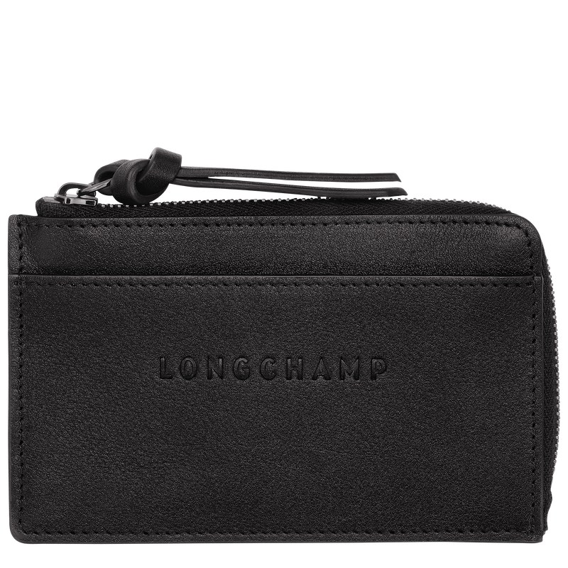 Longchamp Longchamp 3D Card holder - Leather Siyah | 6270-GUMDV