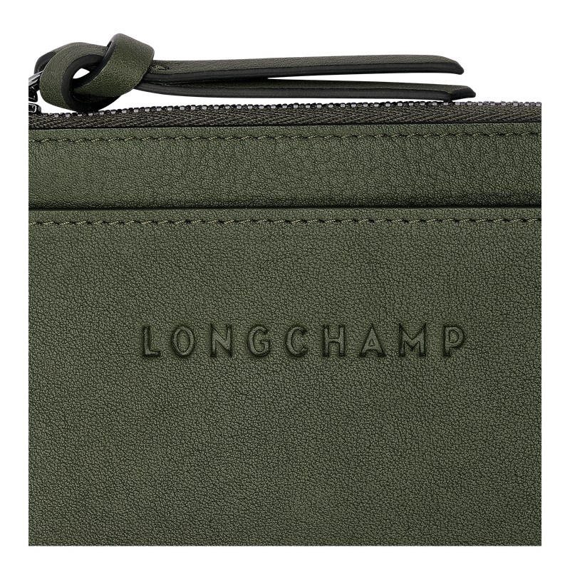 Longchamp Longchamp 3D Card holder - Leather Haki | 7649-GXTCS