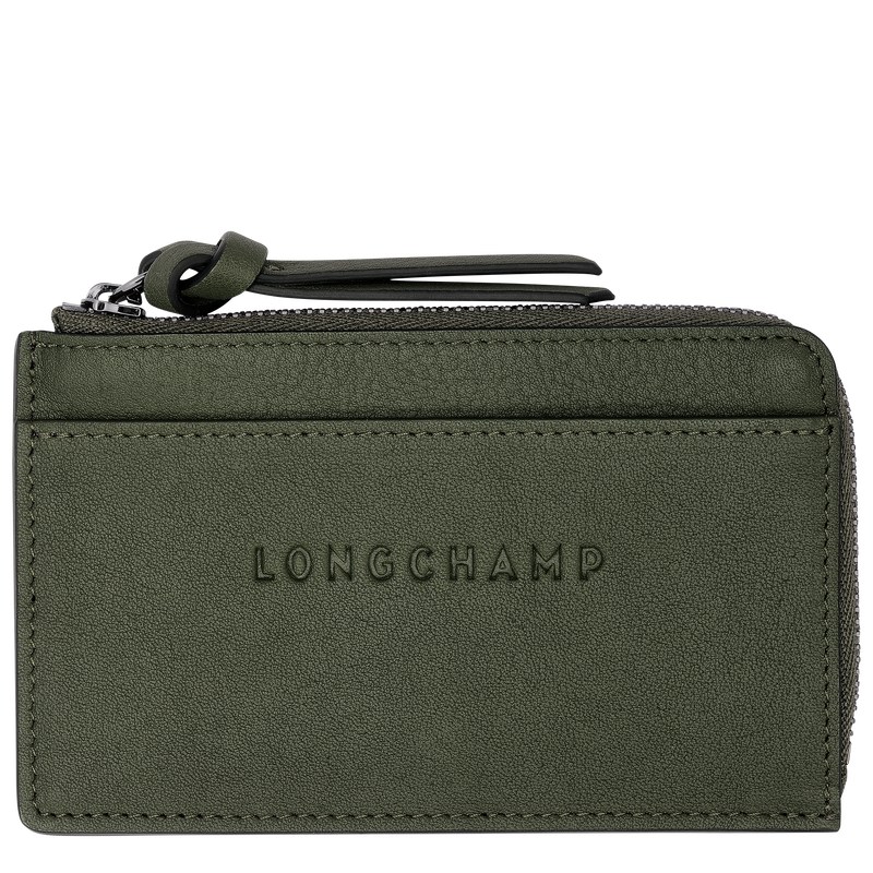 Longchamp Longchamp 3D Card holder - Leather Haki | 7649-GXTCS