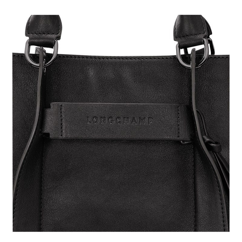 Longchamp Longchamp 3D L Handbag - Leather Siyah | 6381-EDOXB