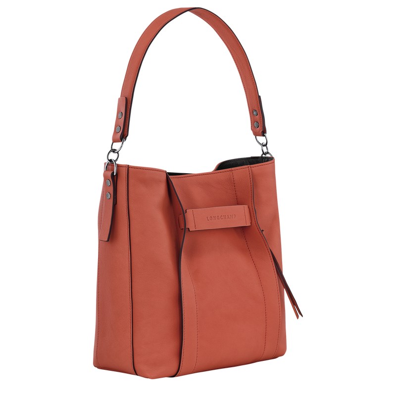 Longchamp Longchamp 3D M Hobo bag - Leather Sienna | 3718-KBRUW