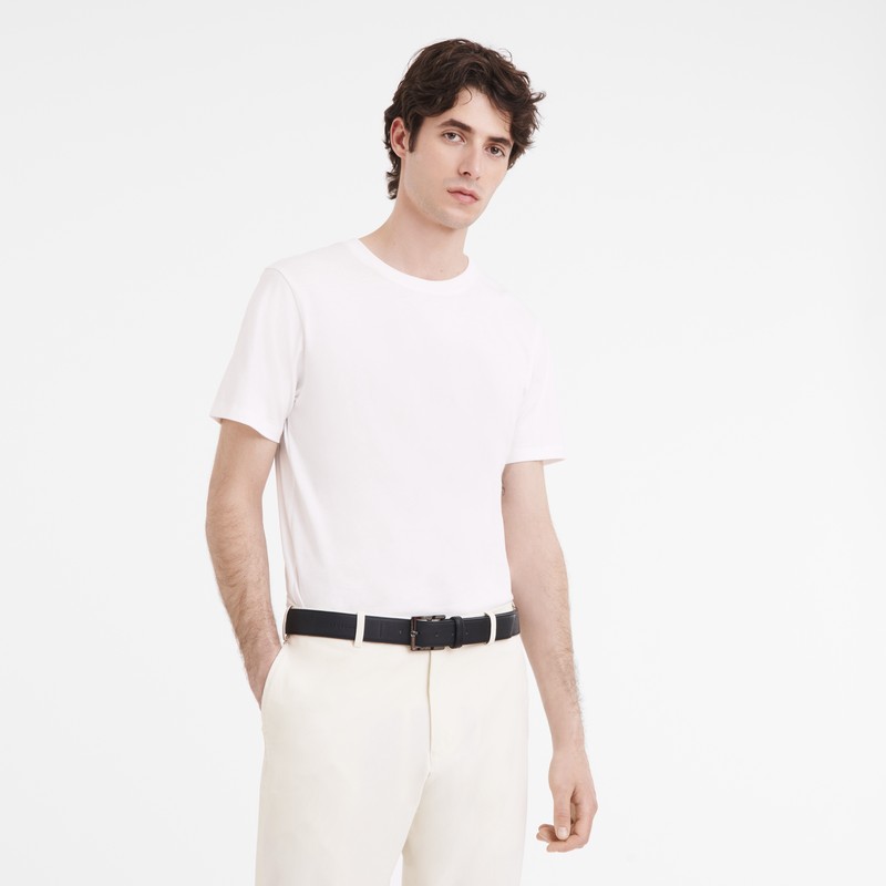 Longchamp Longchamp 3D Men's belt - Leather Siyah | 6029-RDVHU