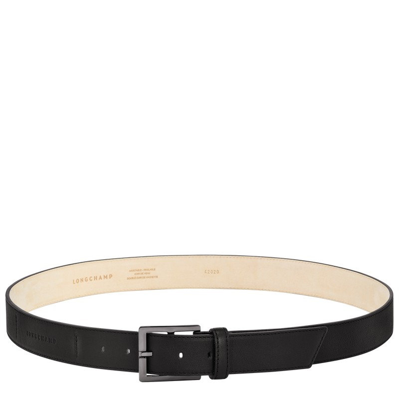 Longchamp Longchamp 3D Men\'s belt - Leather Siyah | 6029-RDVHU