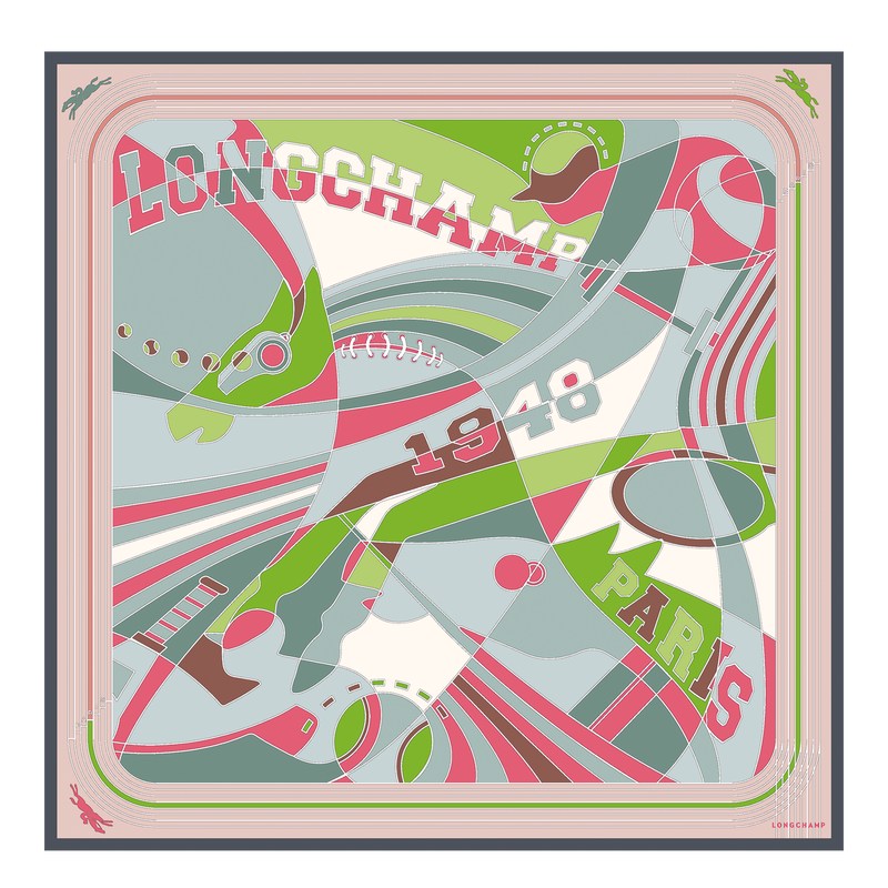 Longchamp Longchamp League Silk scarf 90 - OTHER Celadon | 8329-YDGCQ