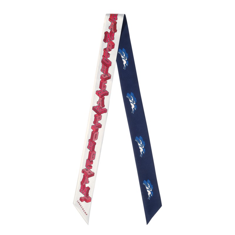 Longchamp Longchamp University Headband - Silk Lacivert | 6105-GKEWL