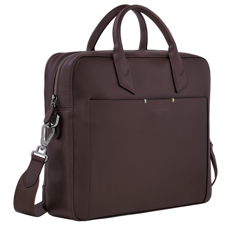 Longchamp Longchamp sur Seine M Briefcase - Leather Mocha | 4976-AEDIV