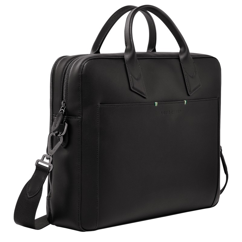 Longchamp Longchamp sur Seine M Briefcase - Leather Siyah | 0571-PXMYO