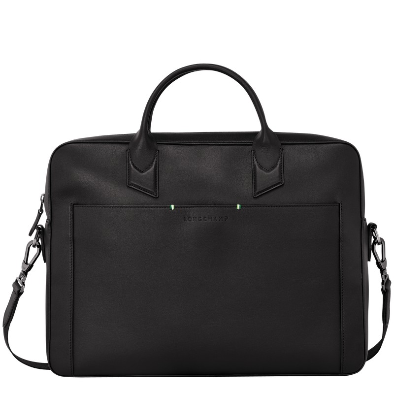 Longchamp Longchamp sur Seine M Briefcase - Leather Siyah | 0571-PXMYO