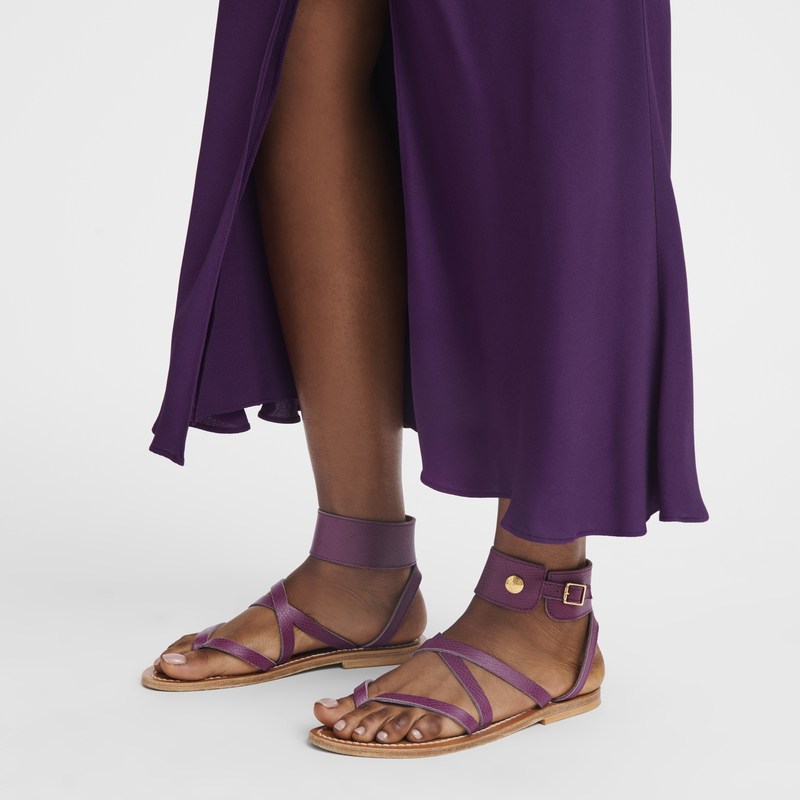 Longchamp Longchamp x K.Jacques Sandals - Leather Violet | 0761-PNFYE