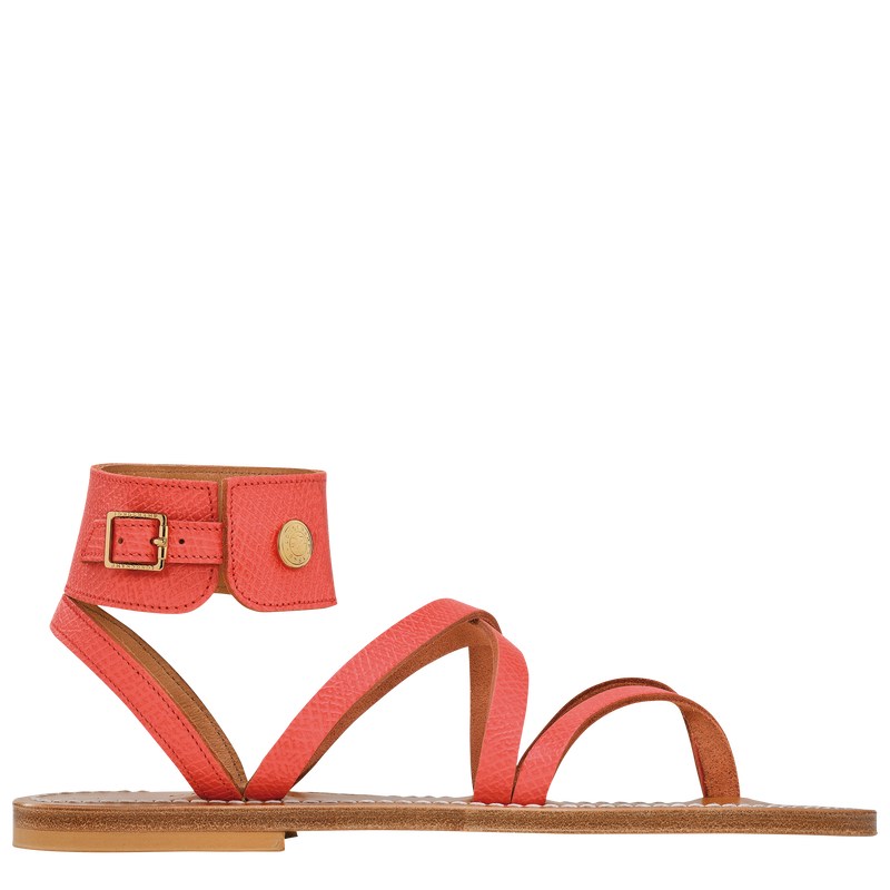 Longchamp Longchamp x K.Jacques Sandals - Leather Strawberry | 1864-CYOHQ