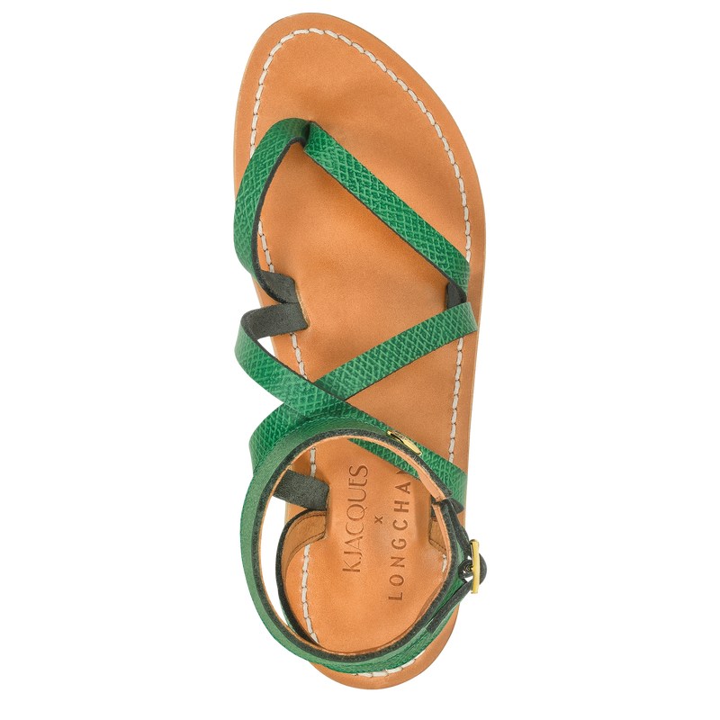 Longchamp Longchamp x K.Jacques Sandals - Leather Yeşil | 5421-FEKNQ