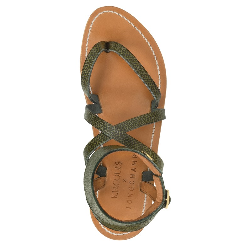 Longchamp Longchamp x K.Jacques Sandals - Leather Forest | 2489-BDKON