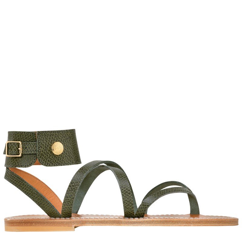 Longchamp Longchamp x K.Jacques Sandals - Leather Forest | 2489-BDKON