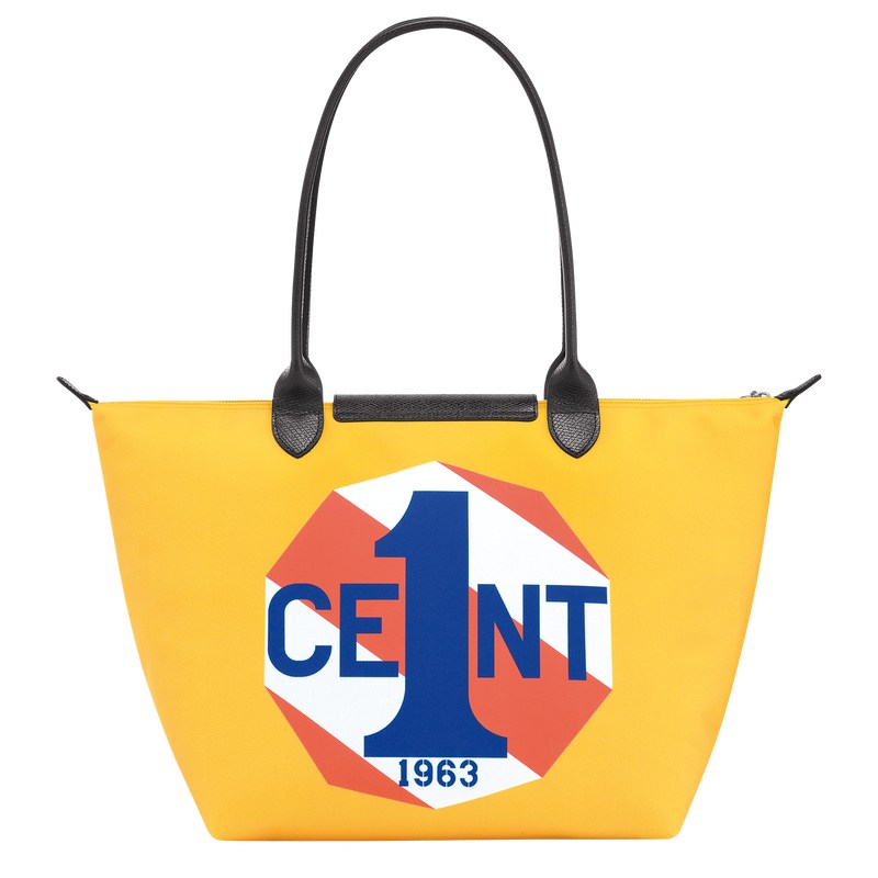 Longchamp Longchamp x Robert Indiana L Tote bag - Canvas Mavi | 9156-UDHQA