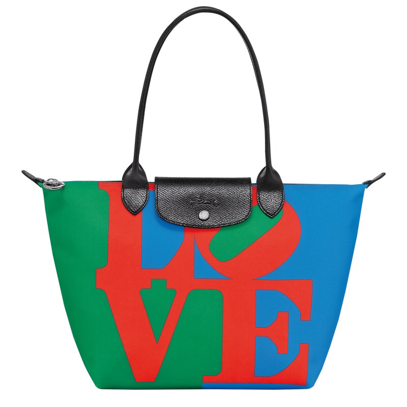 Longchamp Longchamp x Robert Indiana M Tote bag - Canvas Red/Navy | 4923-FAWDX