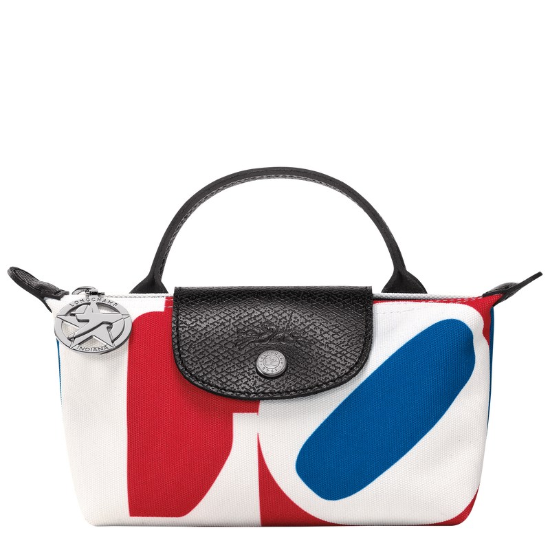 Longchamp Longchamp x Robert Indiana Pouch - Canvas Beyaz | 2576-EJBUC