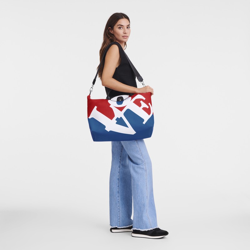 Longchamp Longchamp x Robert Indiana Travel bag - Canvas Beyaz | 2194-GMXPK