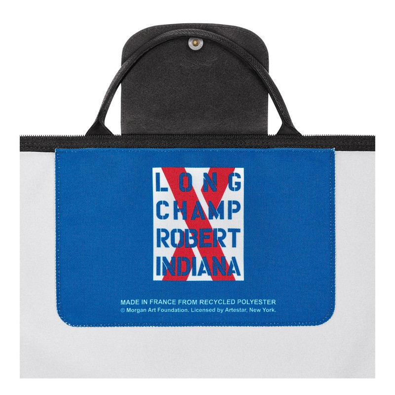 Longchamp Longchamp x Robert Indiana Travel bag - Canvas Beyaz | 2194-GMXPK