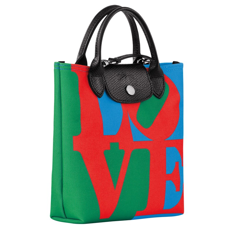 Longchamp Longchamp x Robert Indiana XS Crossbody bag - Canvas Red/Navy | 3821-QEDJM