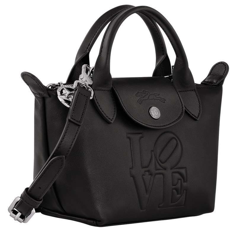 Longchamp Longchamp x Robert Indiana XS Handbag - Leather Siyah | 0647-CYLBO