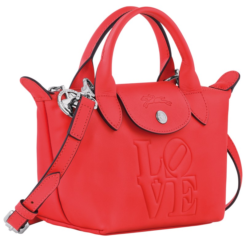 Longchamp Longchamp x Robert Indiana XS Handbag - Leather Kırmızı | 7352-ZLSAF