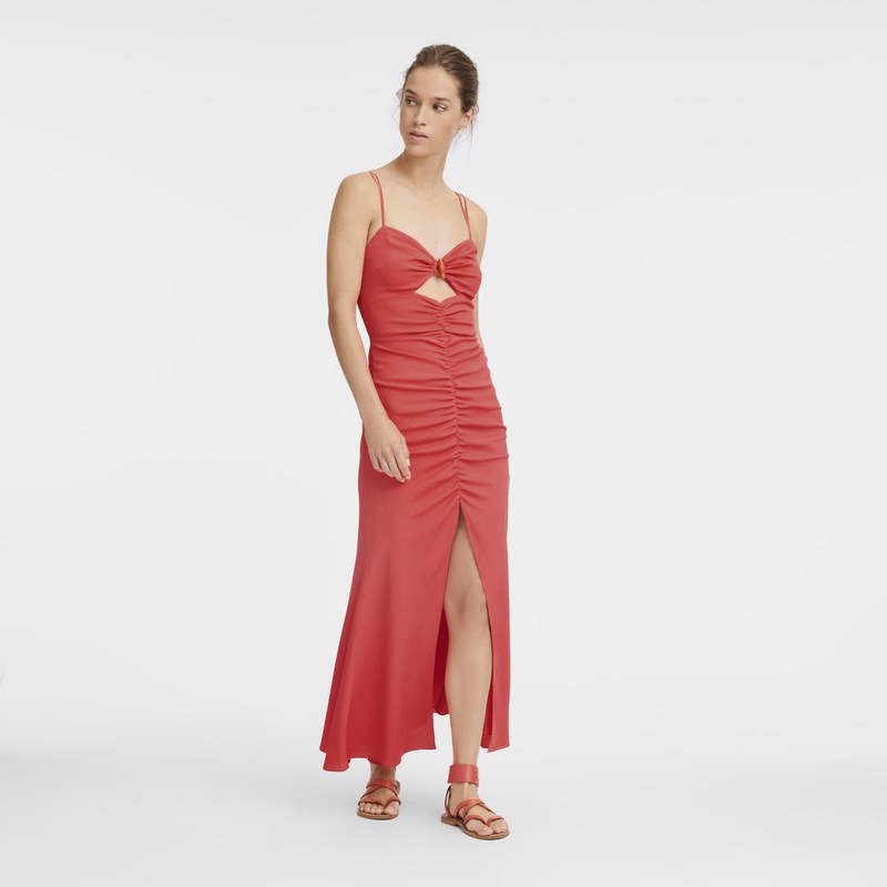 Longchamp Midi dress - Crepe Strawberry | 3946-WZRBI