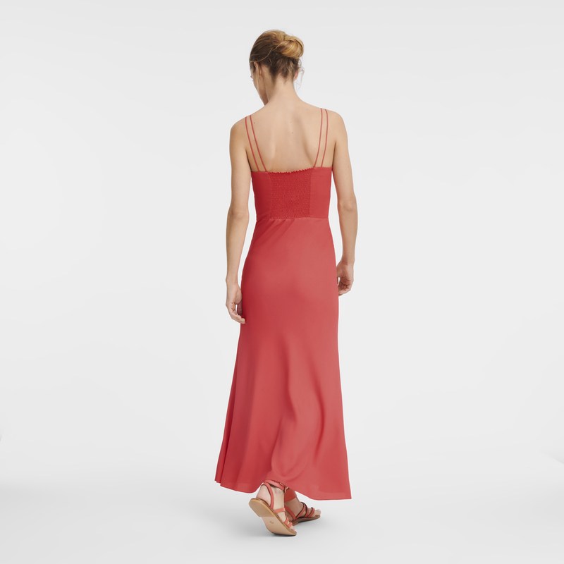 Longchamp Midi dress - Crepe Strawberry | 3946-WZRBI