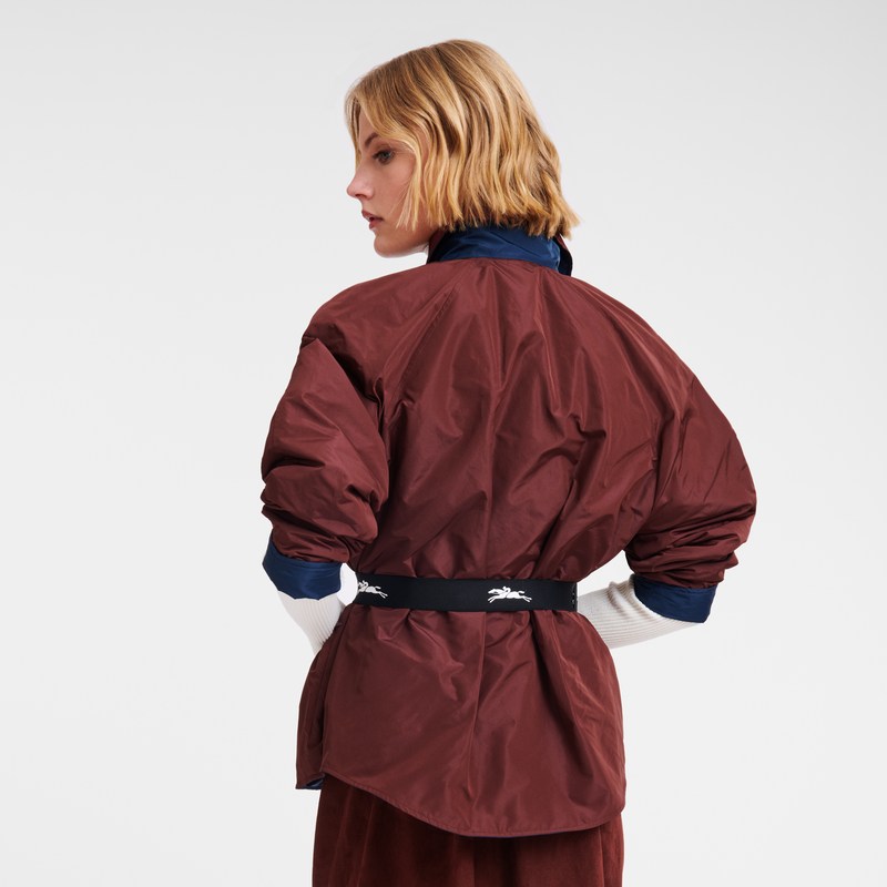 Longchamp Padded blouson - Technical taffeta Navy/Burgundy | 9208-TGURX