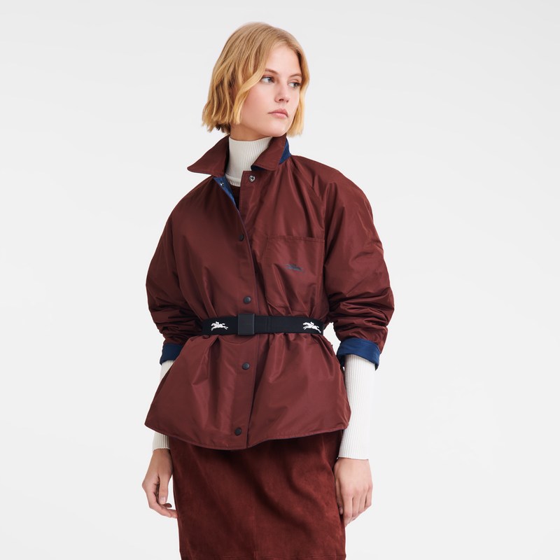 Longchamp Padded blouson - Technical taffeta Navy/Burgundy | 9208-TGURX