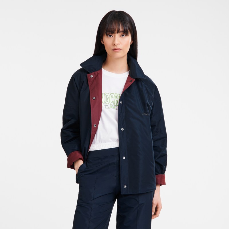 Longchamp Padded blouson - Technical taffeta Navy/Burgundy | 9208-TGURX